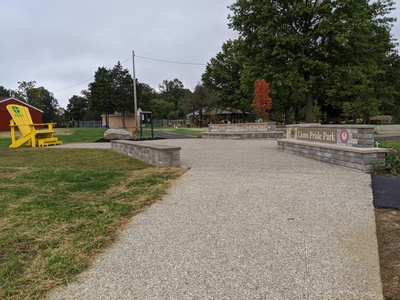 Entrance plaza at Lions Pride Park